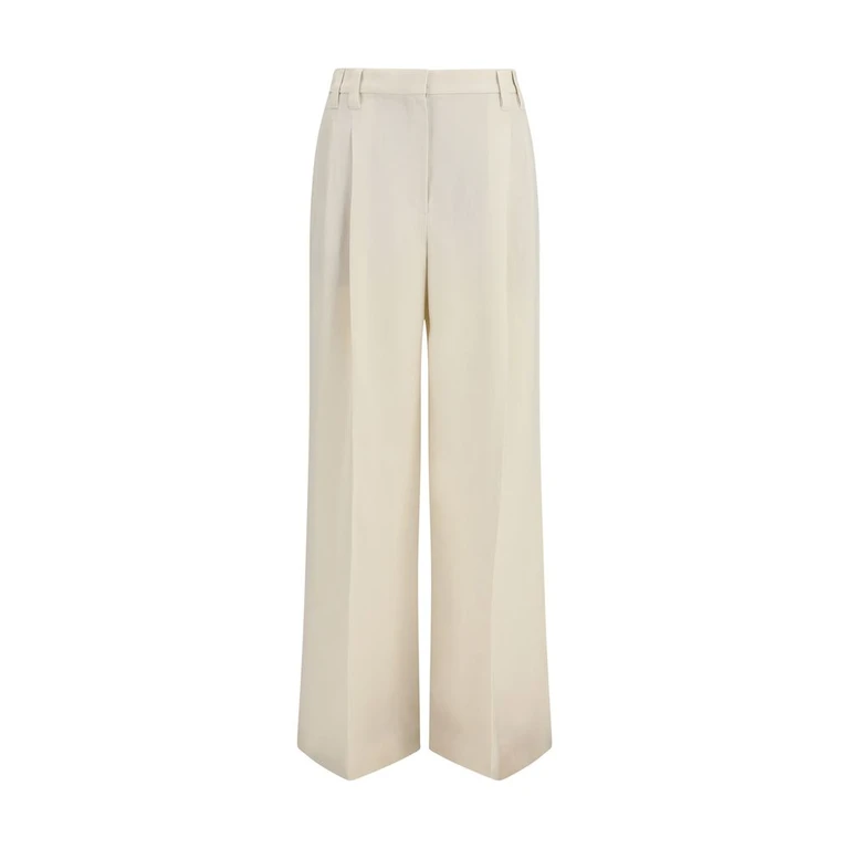 Brunello Cucinelli Beige Viscose Casual Pants - Women