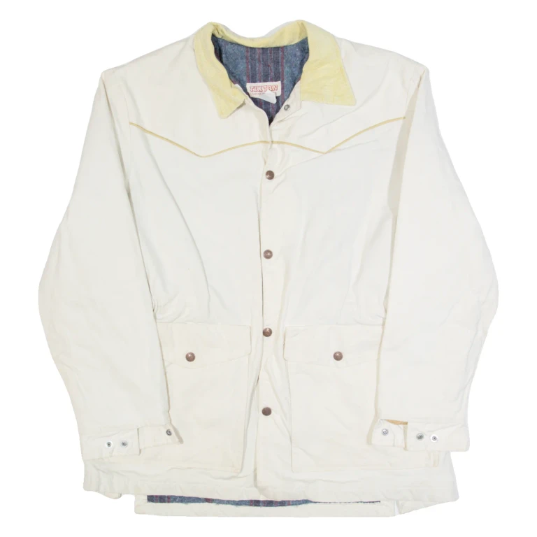TEX TAN Blanket Lined Womens Chore Jacket Cream 90s M