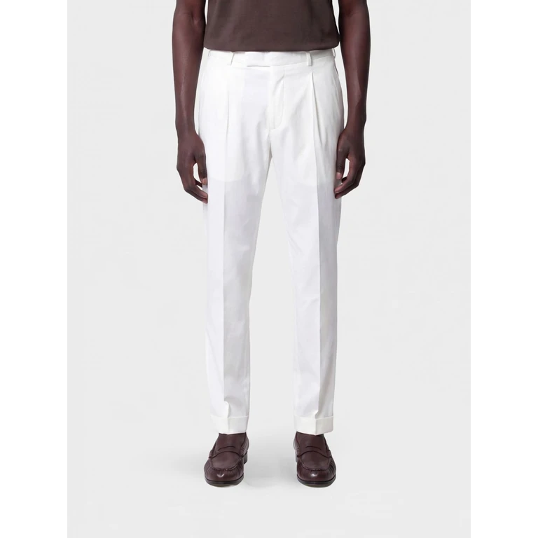 Slim Fit Sartorial Trousers in Stretch Cotton and Silk (CORSZAZ40FWDSD800010)