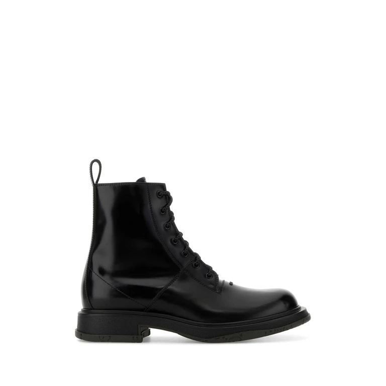 Gucci Black Leather Ankle Boots Blackblackblack Stivali - Men