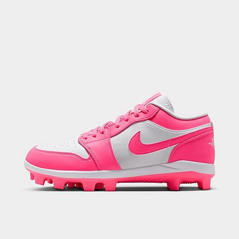 Men's Air 1 Retro Low MCS Baseball Cleats in White/Sunset Pulse/Digital Pink Size: 7.0