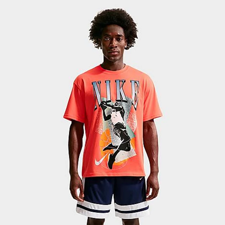Nike Men's Basketball Retro Graphic T-Shirt in Turf Orange Size: Small