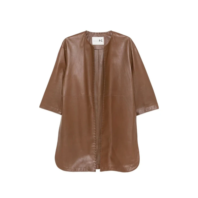 Manzoni24 Manteau Au Genou - Marron