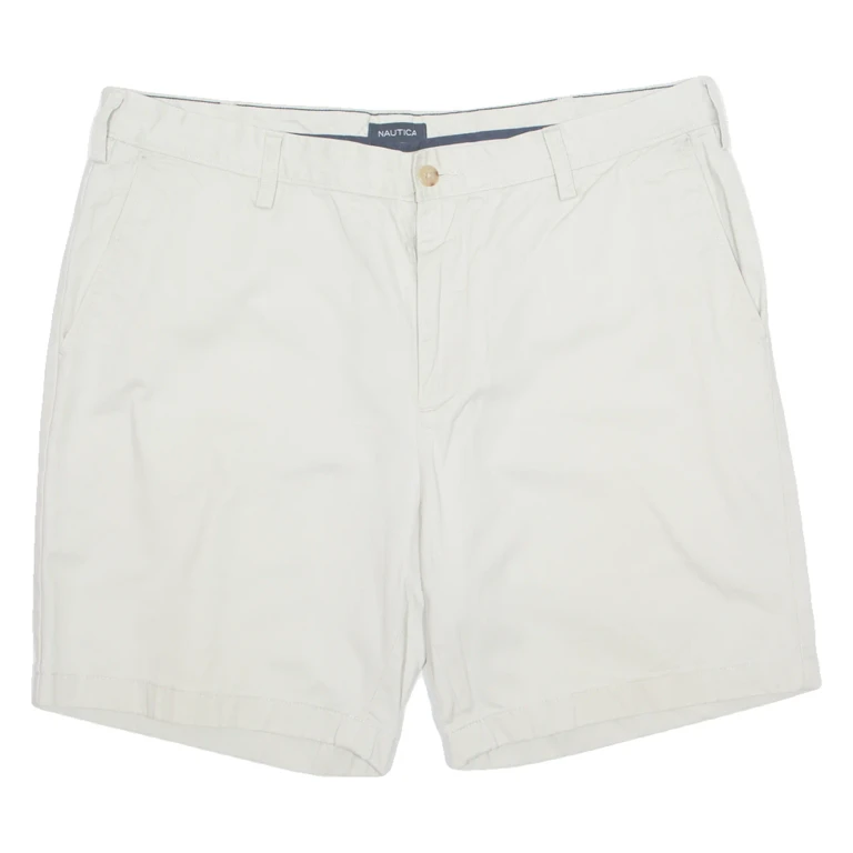 NAUTICA Mens Chino Shorts Cream XL W38