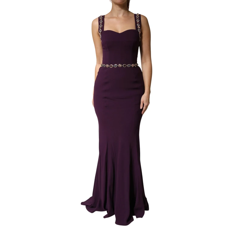 Dolce & Gabbana Violet Embellished Sheath Mermaid Gown Dress 46+03+vi - Women