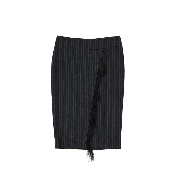 Brunello Cucinelli Gray Virgin Wool Long Skirt - Women