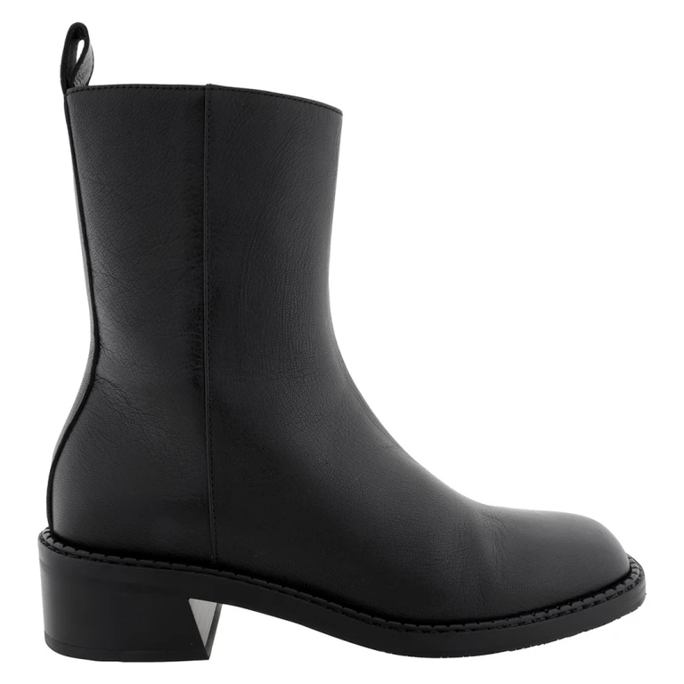 Bally Austine Block Heel Leather Boots, Brand Size 38 ( US Size 7.5 )