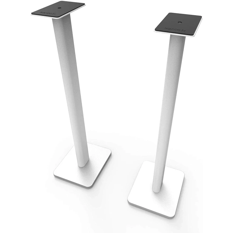 SP32PL Universal Speaker Floor Stands for Bookshelf Speakers (White/Pair)