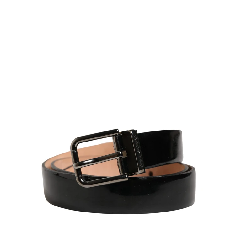Dolce & Gabbana Men Black Classic Leather Metal Buckle Belt Calf - Men