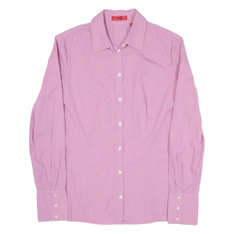 HUGO Womens Plain Shirt Purple Long Sleeve S