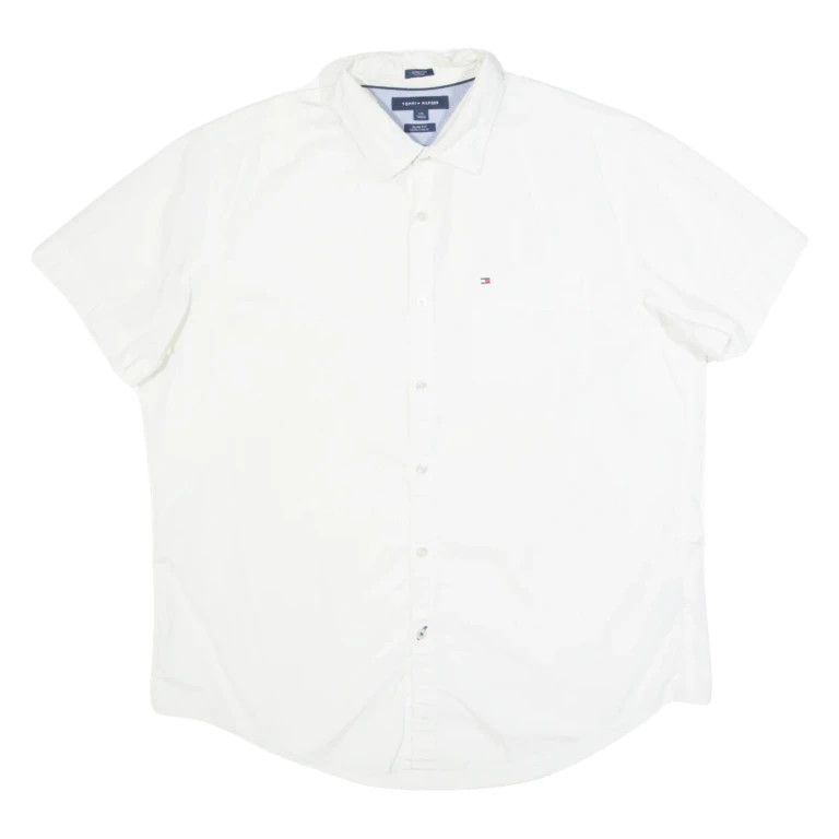 TOMMY HILFIGER Slim Fit Mens Plain Shirt White L