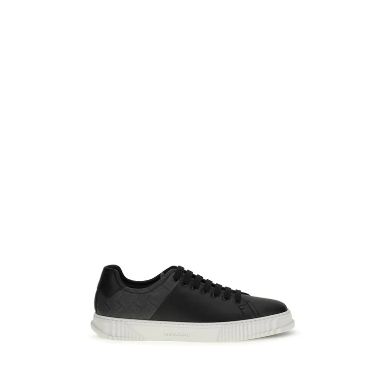 Black Calf Leather Bos Taurus Low Top Sneakers - Men