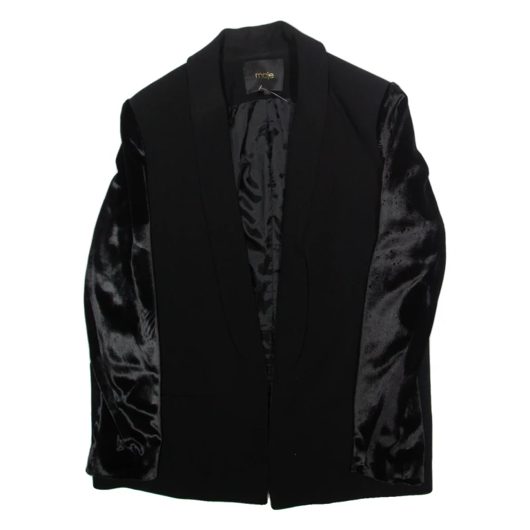 MAJE Womens Overcoat Jacket Black S