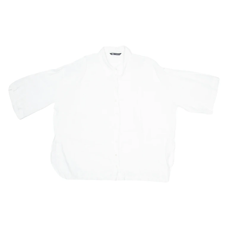 ZARA Womens Plain Shirt White 2XL