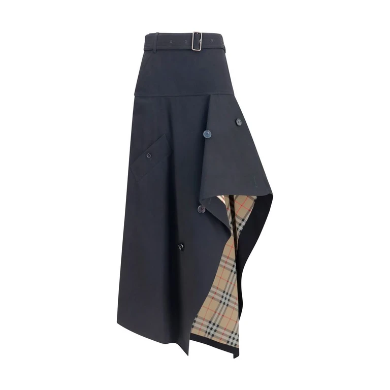 Burberry Black Cotton Long Skirt - Women