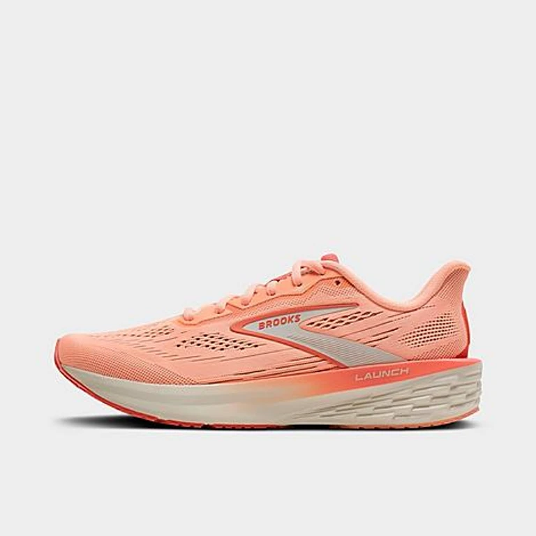 Brooks Women's Launch 12 Running Shoes in Peach/Coconut/Peach Echo Size: 5.0
