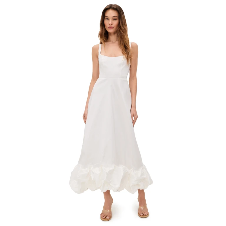 Show Me Your Mumu Rebecca Midi Dress White Taffeta XS