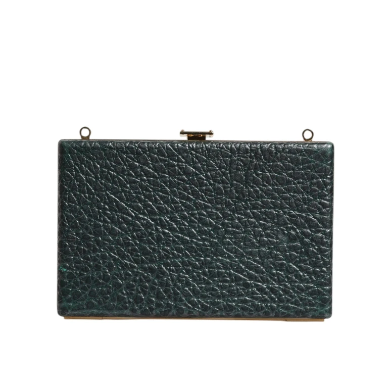 Dolce & Gabbana Black Leather Clutch Evening Crossbody Bag - Women