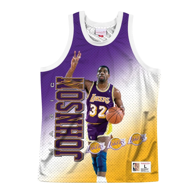 Men's NBA Behind The Back Tank Los Angeles Lakers Magic Johnson