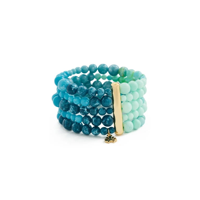 Riviera Five Strand Bracelet Seafoam Spray One Size