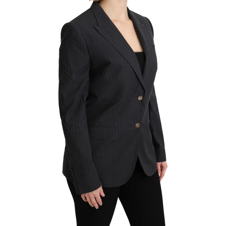 Dolce & Gabbana Gray Single Breasted Blazer Cotton Jacket Clothing - Women