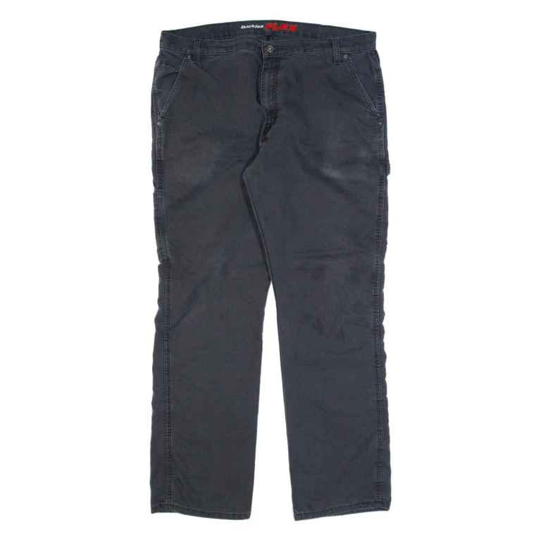 DICKIES Carpenter Workwear Mens Trousers Grey Regular Straight W38 L32