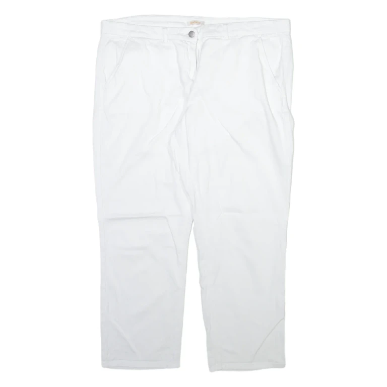 BARBOUR Womens Trousers White Regular Tapered W37 L26