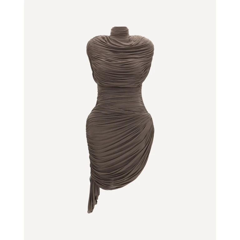 Draped high-neck Dress Female 38
