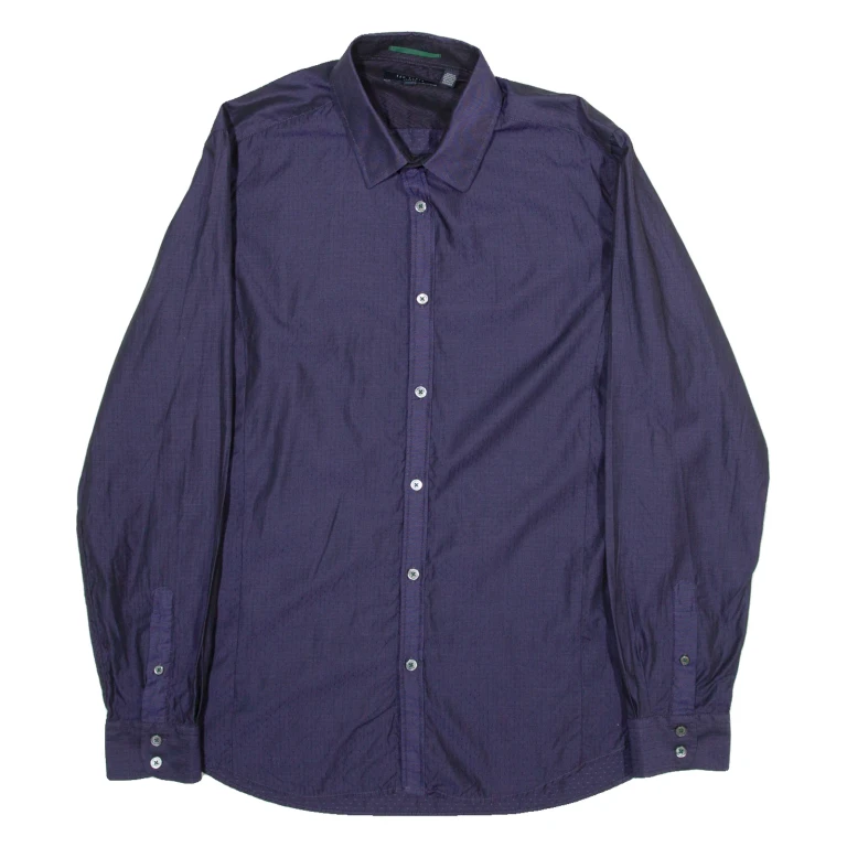 TED BAKER Mens Plain Shirt Purple Long Sleeve M