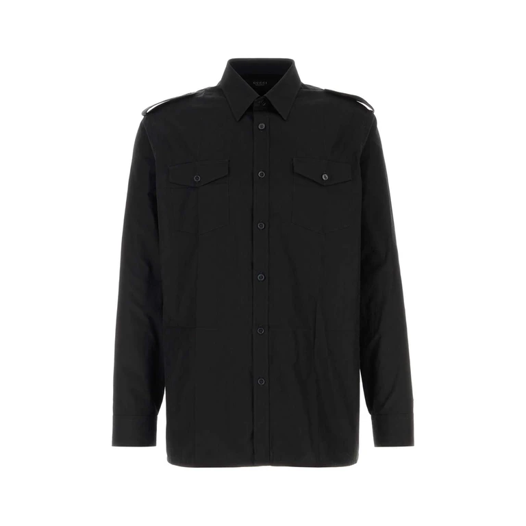 Gucci Black Poplin Shirt Cotton Camicie - Men