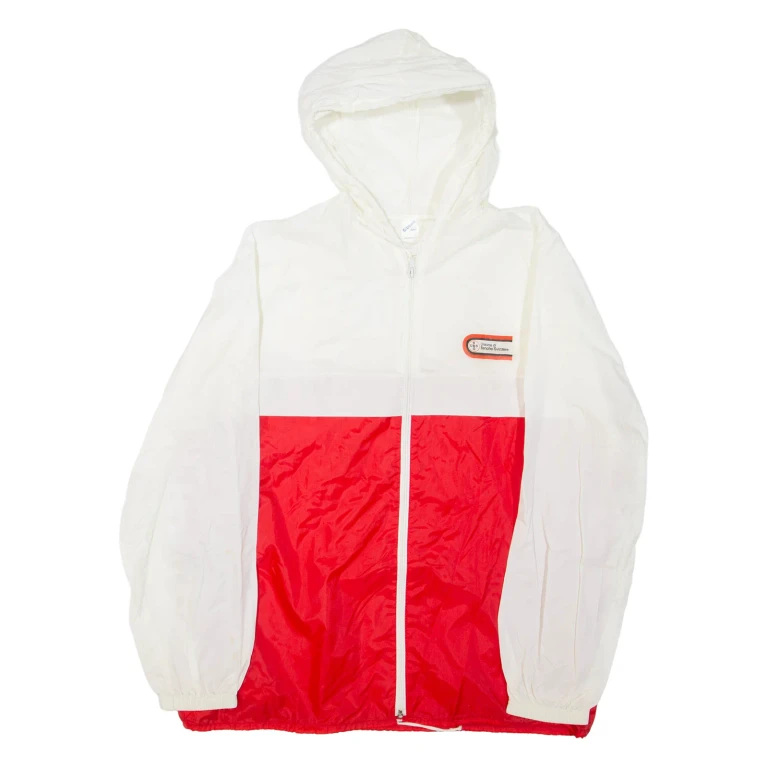 Mens Shell Jacket White Hooded L