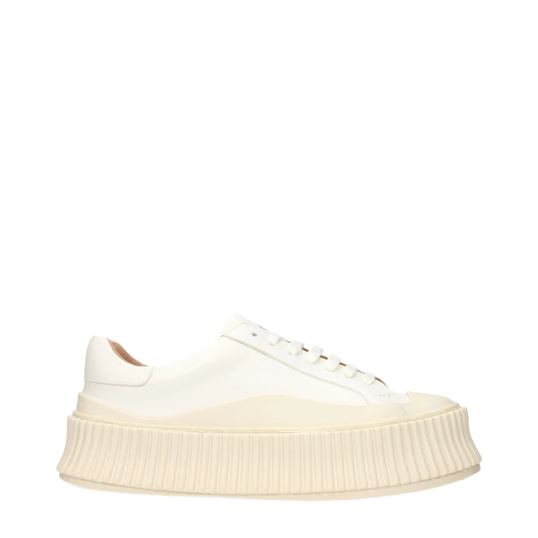 Jil Sander White Leather Platform Sneakers - Women