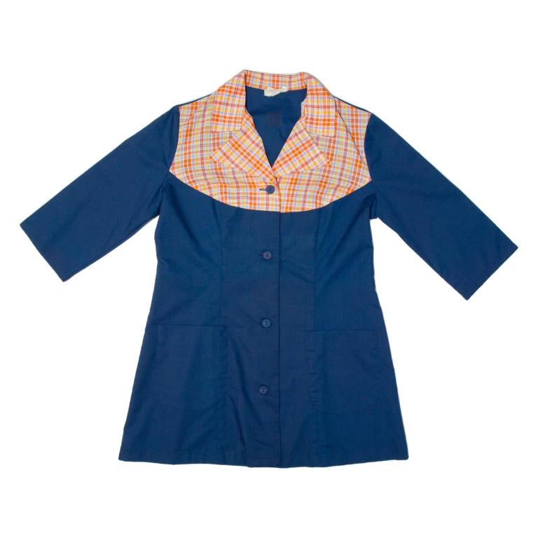 PALOMA Womens Shirt Dress Blue 90s Check Short M