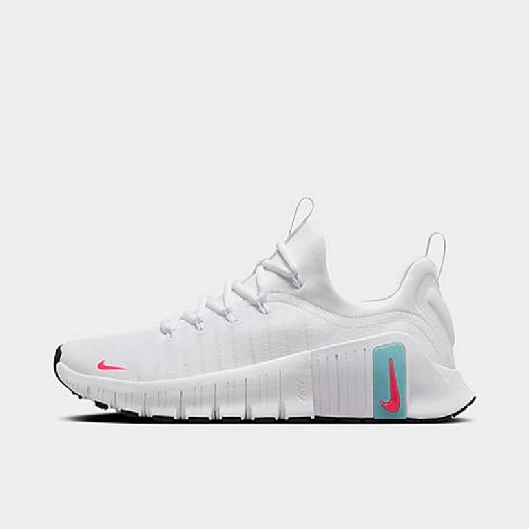 Women's Free Metcon 6 Training Shoes in White/Hot Punch/Denim Turquoise Size: 5.0