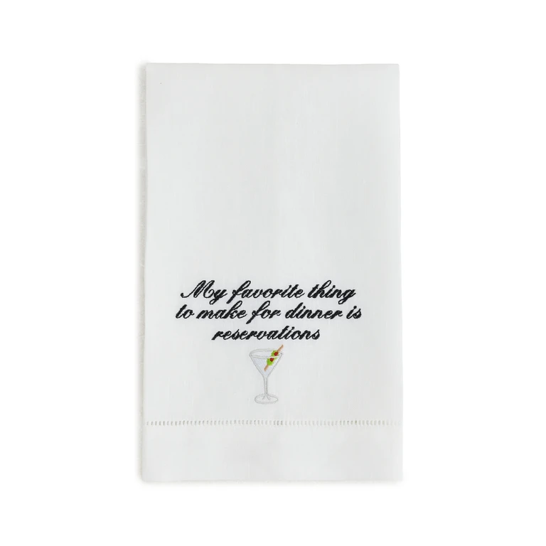 Abbode Dinner Reservations Tea Towel White One Size