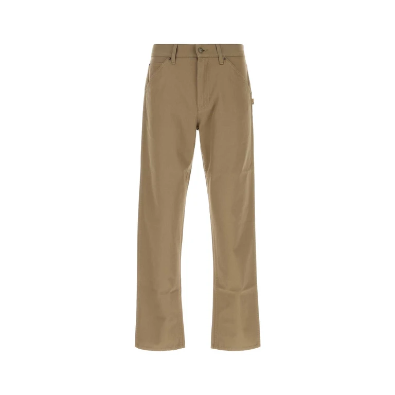 Burberry Khaki Cotton Pant Finchbrown Exterior: Pantaloni - Men
