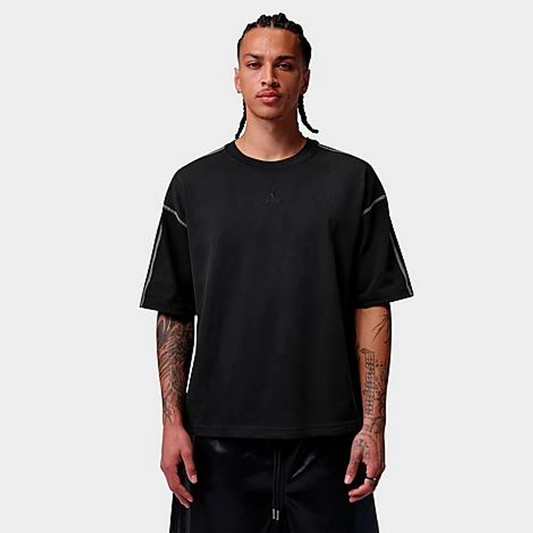 Nike Men's Jordan Flight Heavyweight Washed T-Shirt in Black/Sail/Black Size: XS