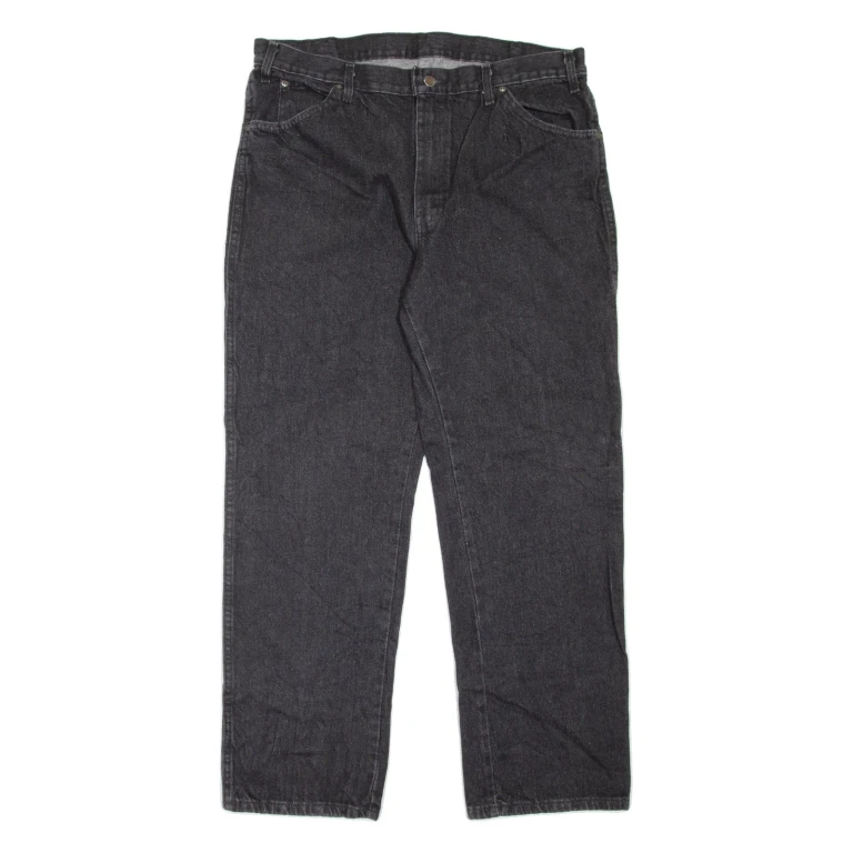 DICKIES Workwear Mens Jeans Black Regular Straight W36 L30
