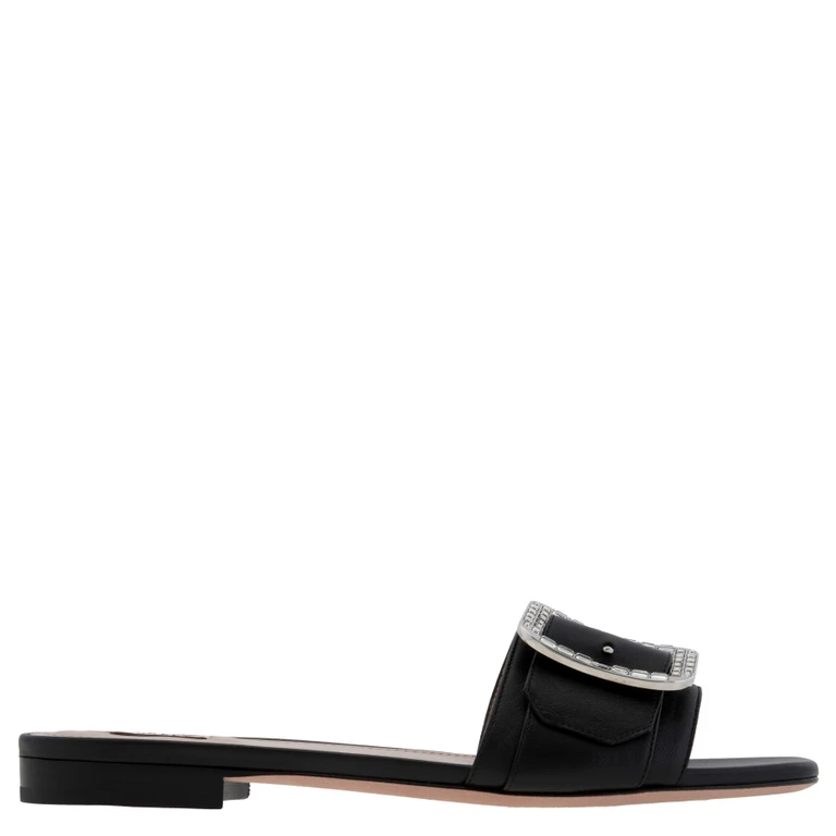 Bally Janna Crystal Buckle Slide Sandals