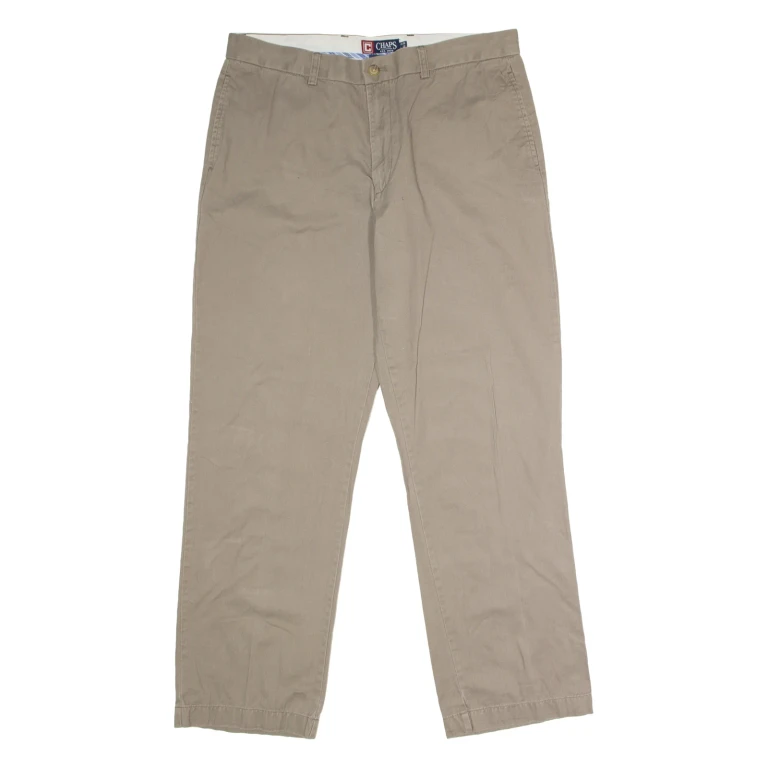 CHAPS Chino Mens Twill Trousers Beige Regular Straight W36 L32