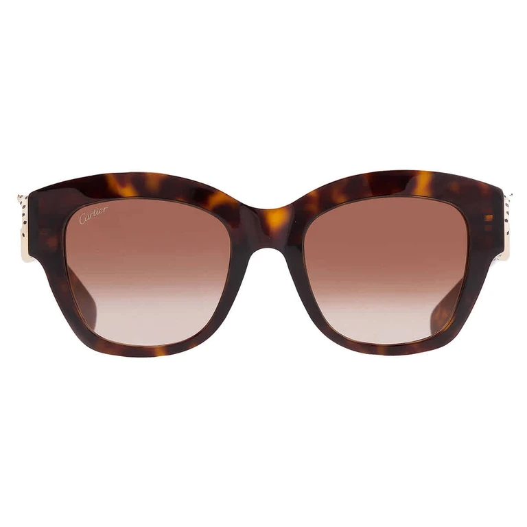 Cartier Panthere C Brown Cat Eye Ladies Sunglasses CT0547S 002 52