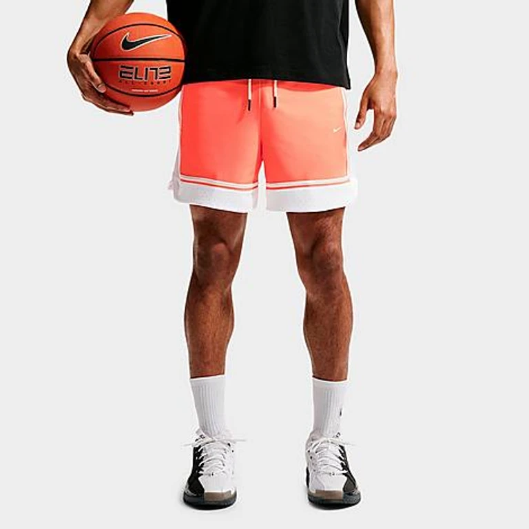 Nike Men's Standard Issue 6" Basketball Shorts in Turf Orange/White/Pale Ivory Size: Small