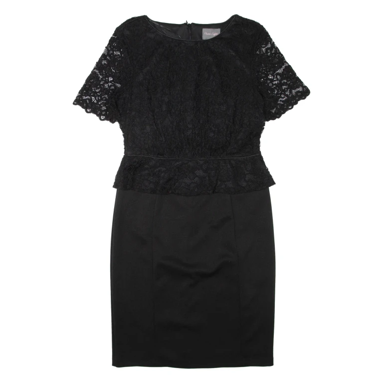 PHASE EIGHT Womens Pencil Dress Black Short Sleeve Knee Length L