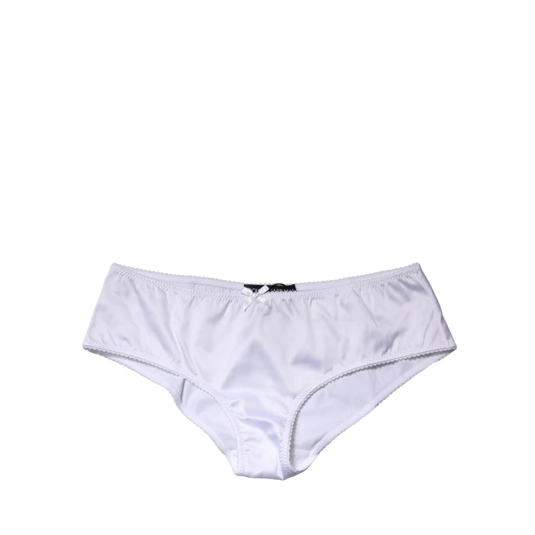 Dolce & Gabbana White Silk Stretch Mid Waist Brief Panty Underwear Elastane Clothing - Women