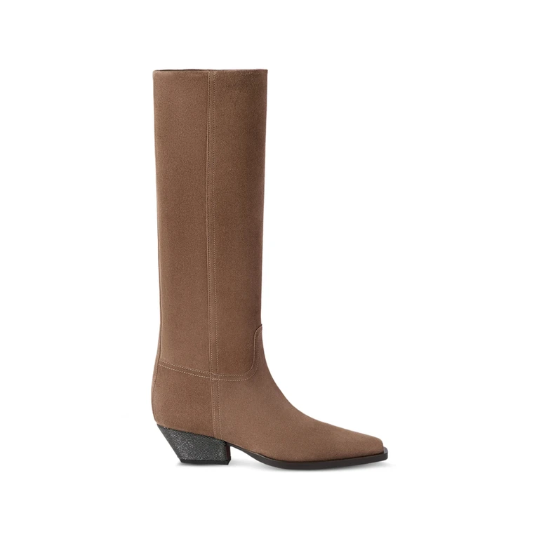 Suede Boots With Precious Heel