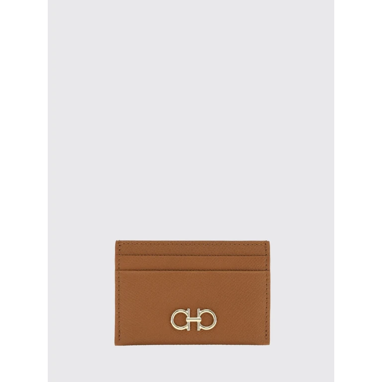 Gancini Grained Leather Credit Card Holder (789863060)