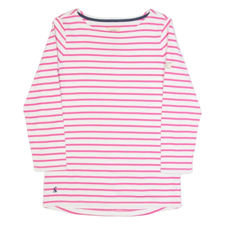 JOULES Womens Patterned Jumper Pink Striped Tight Knit UK 6