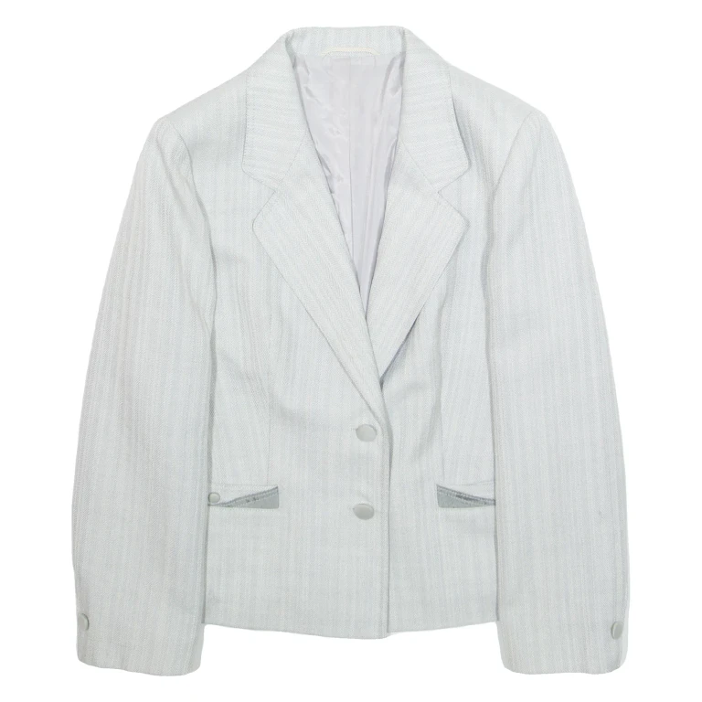Womens Blazer Jacket Grey Striped M