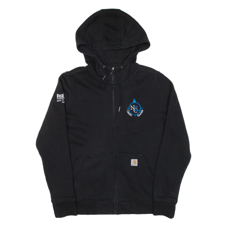 CARHARTT Relaxed Fit Womens Black Hoodie Full Zip USA M
