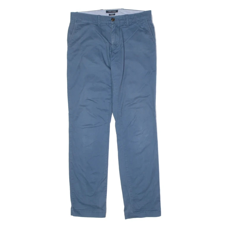 TOMMY HILFIGER Chino Mens Twill Trousers Blue Slim Straight W30 L32